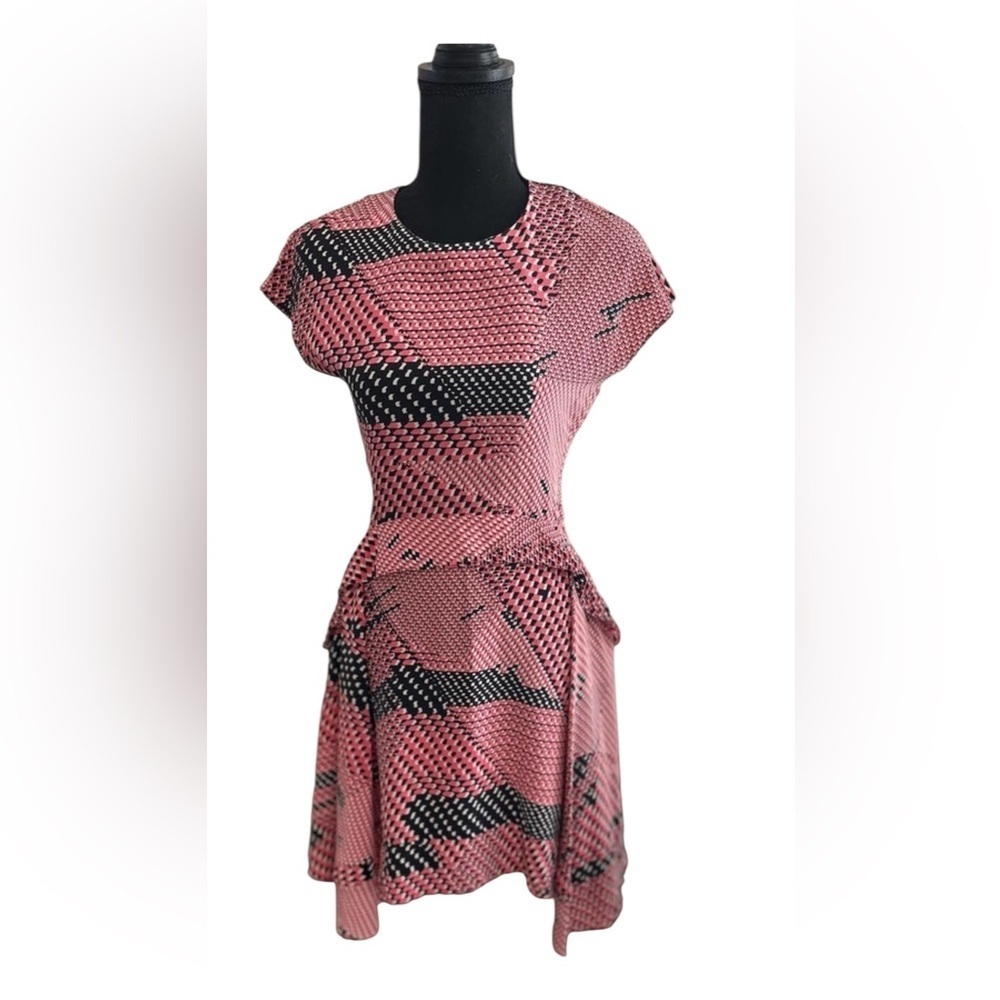 Juicy Couture VERY Y2K Pink and Black 100% Silk Mini Dress Sz 6